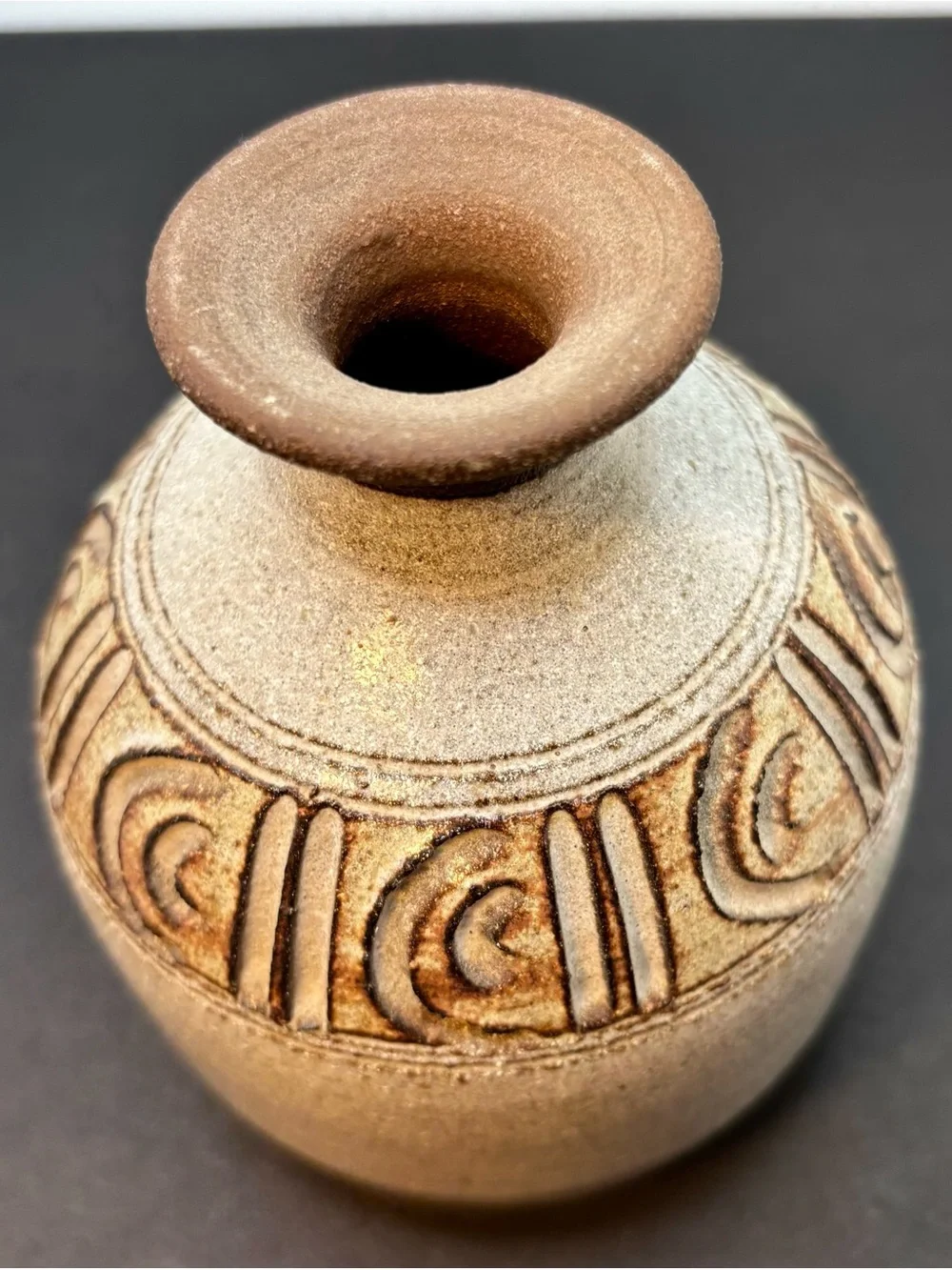 Vintage Studio Pottery Stoneware Bud Vase Signed Rustic Boho Ceramic Weed Pot 4